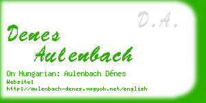 denes aulenbach business card
